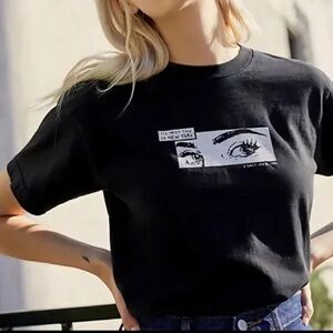 John Galt I’ll Meet You in New York 1984 Black Tee, Brandy Melville, One Size